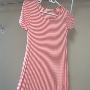 Girls striped dress mid length
